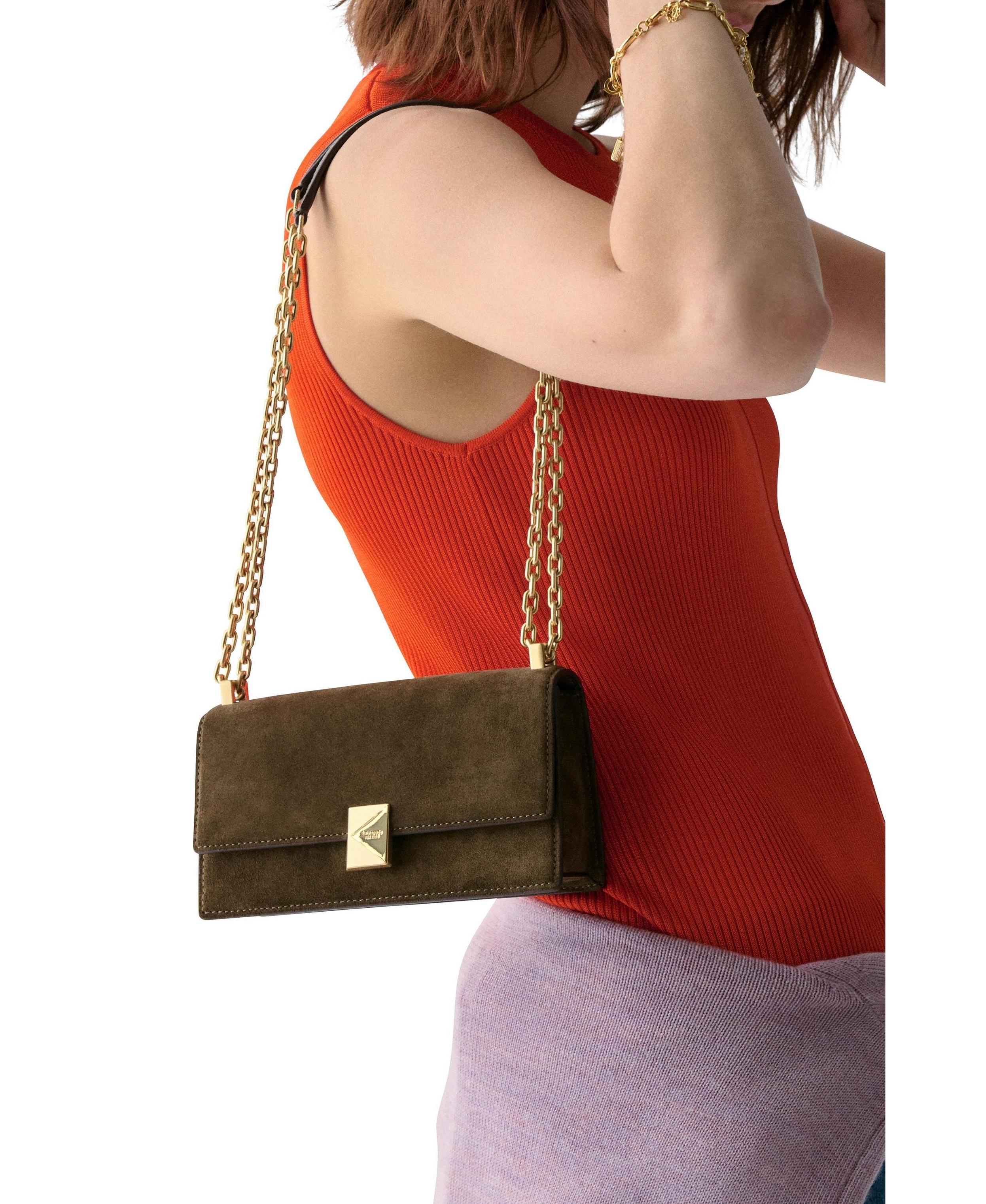 KM388-Deco Suede Mini Crossbody-Burnt Sage