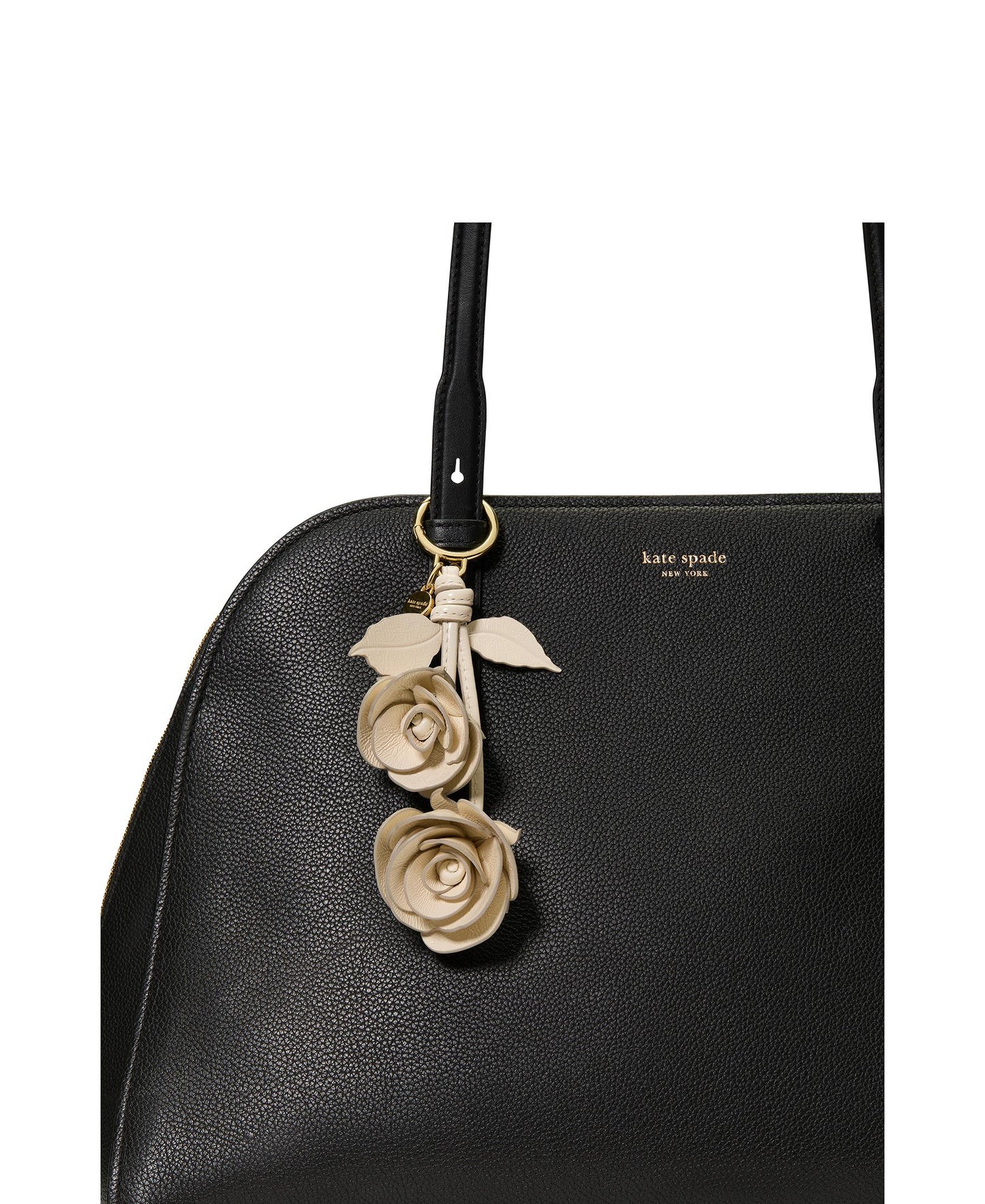 Charmed Crinkle Patent Leather Stacked Rose Bag Charm