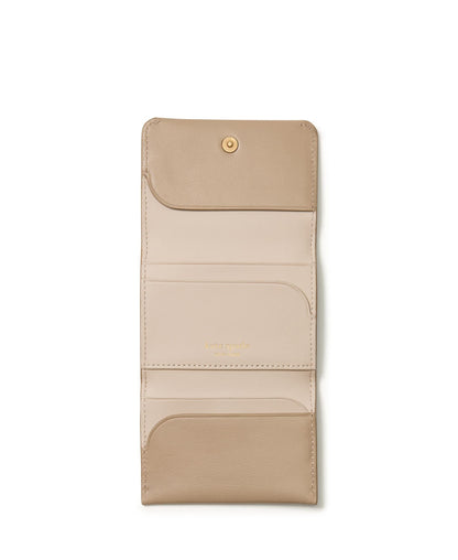Grace Fine Grain Leather Card Case Trifold Wallet