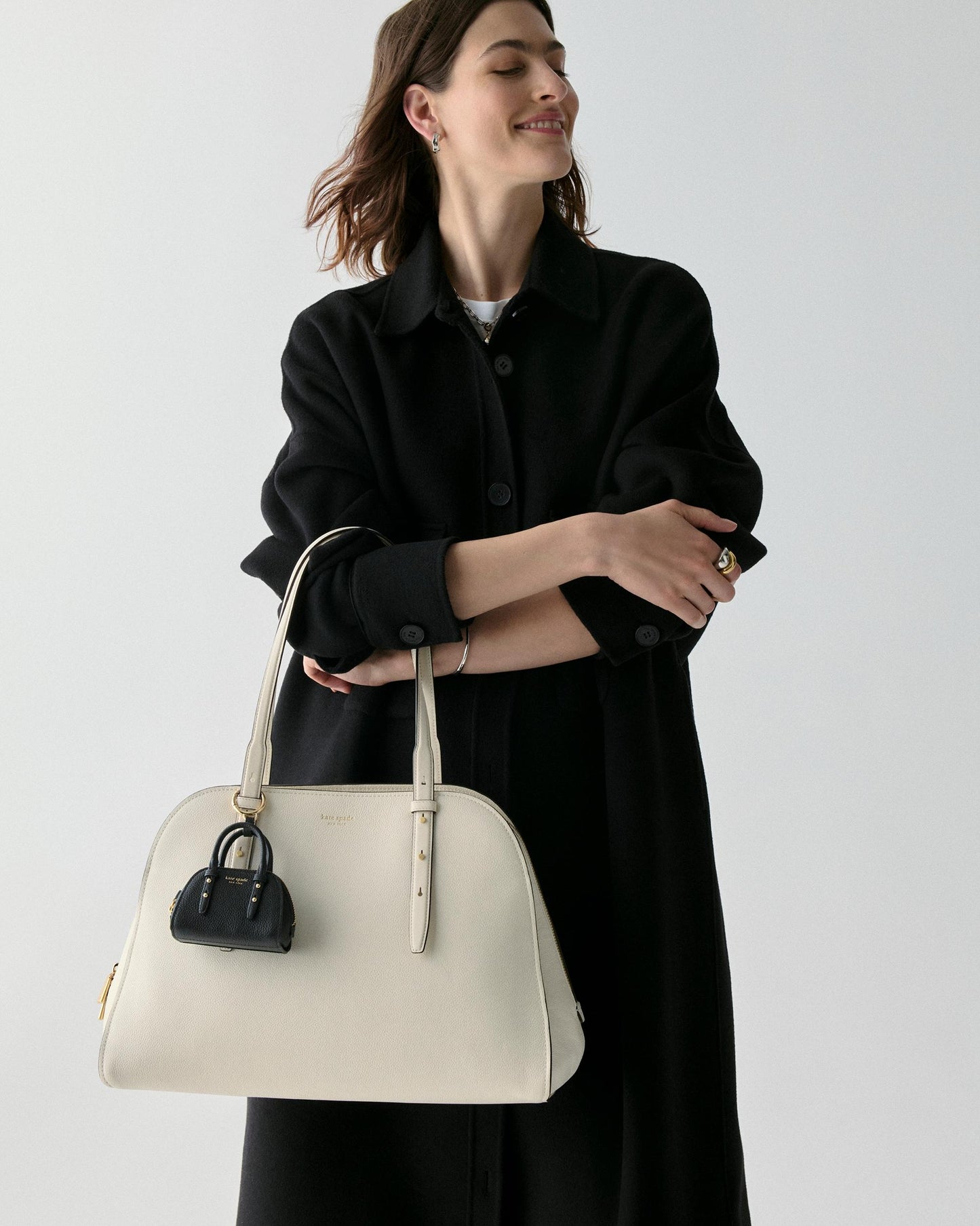 Charmed Pebbled Leather Nano Carryall Bag Charm