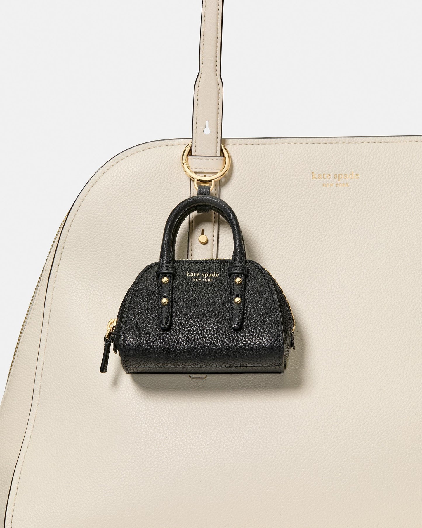 Charmed Pebbled Leather Nano Carryall Bag Charm