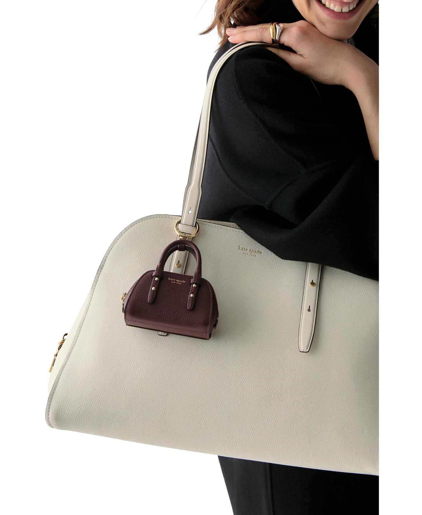 Charmed Pebbled Leather Nano Carryall Bag Charm