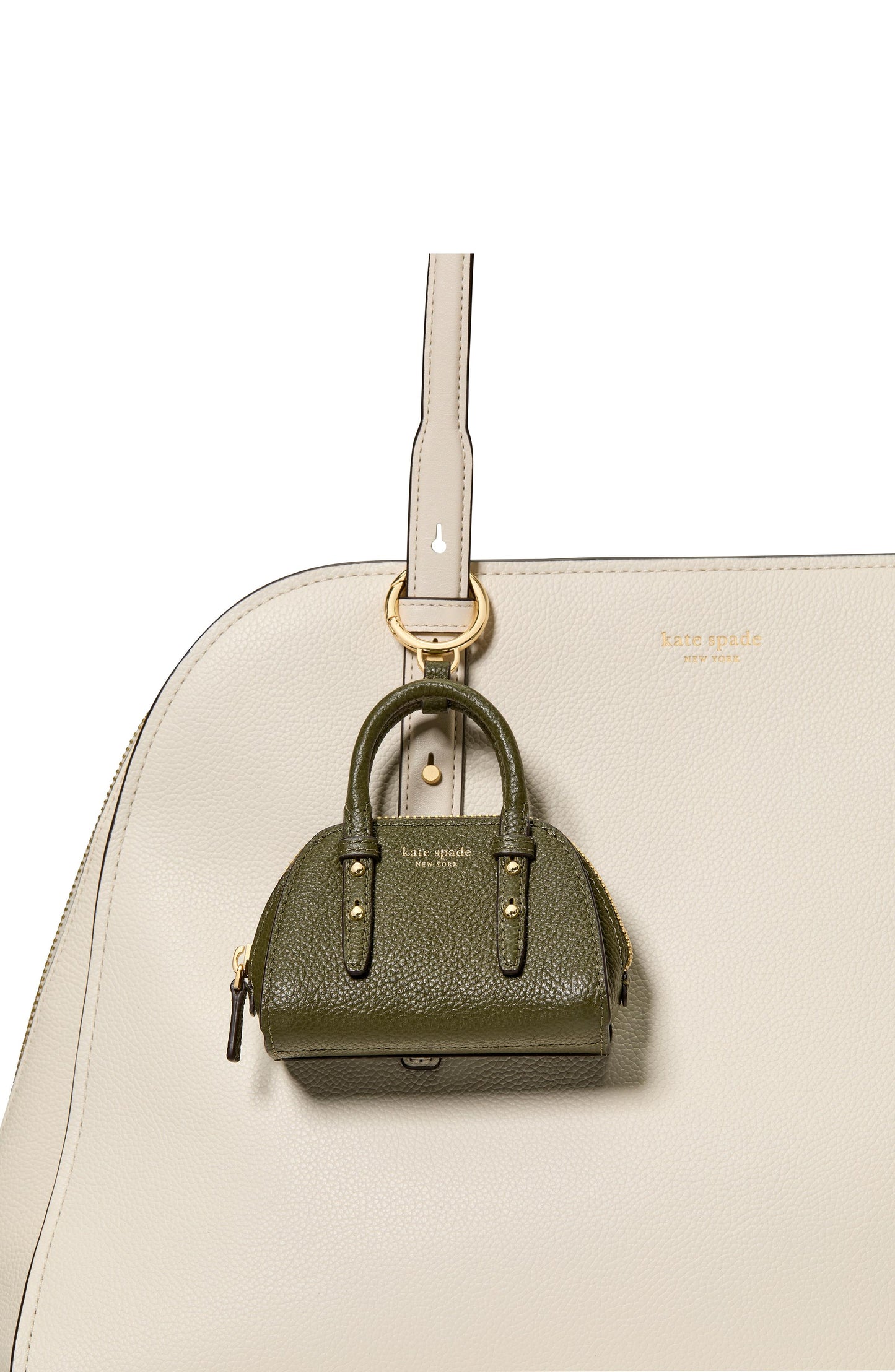 Charmed Pebbled Leather Nano Carryall Bag Charm
