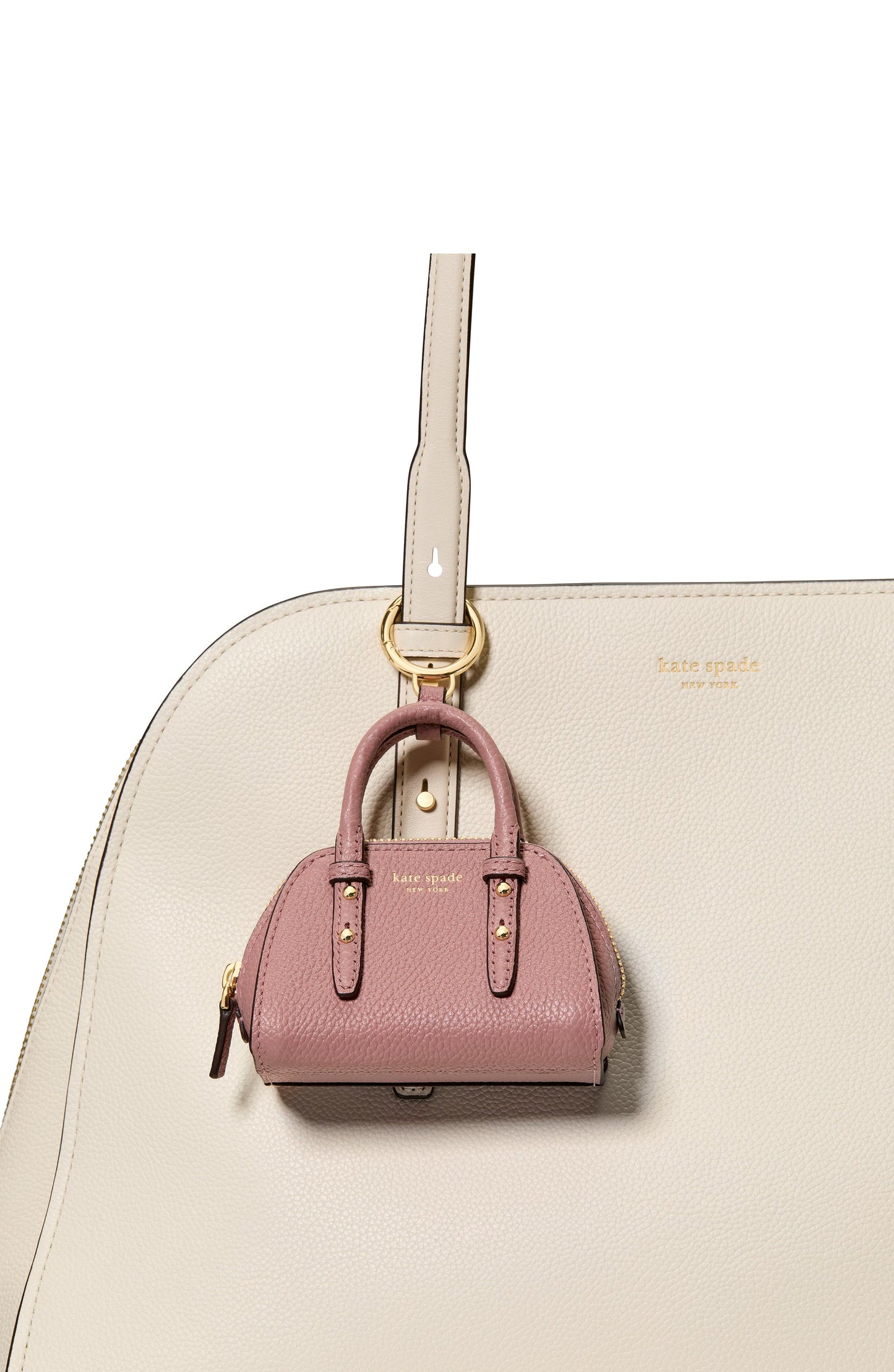 Charmed Pebbled Leather Nano Carryall Bag Charm