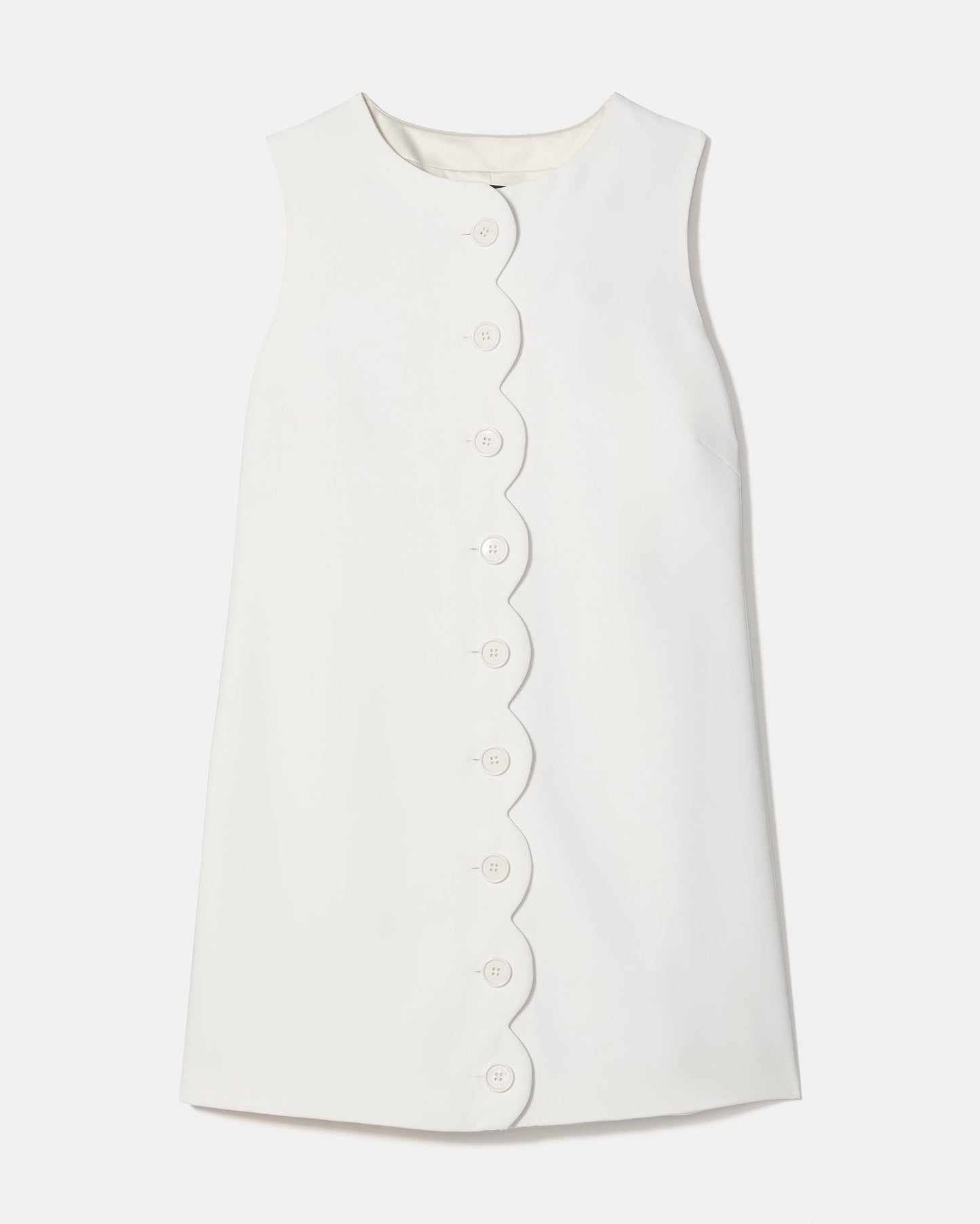 KM477-Scallop Shift Dress-Cream