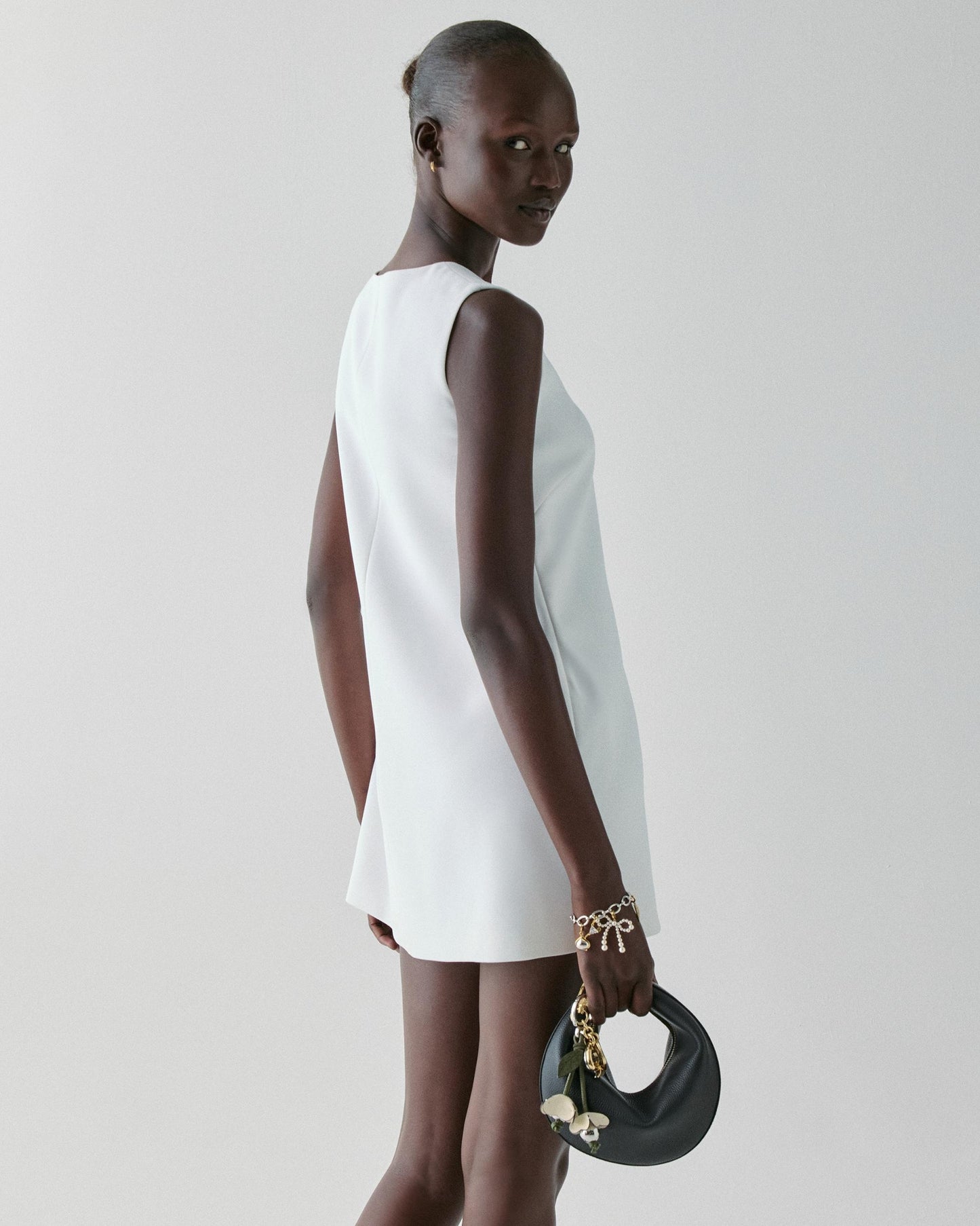KM477-Scallop Shift Dress-Cream