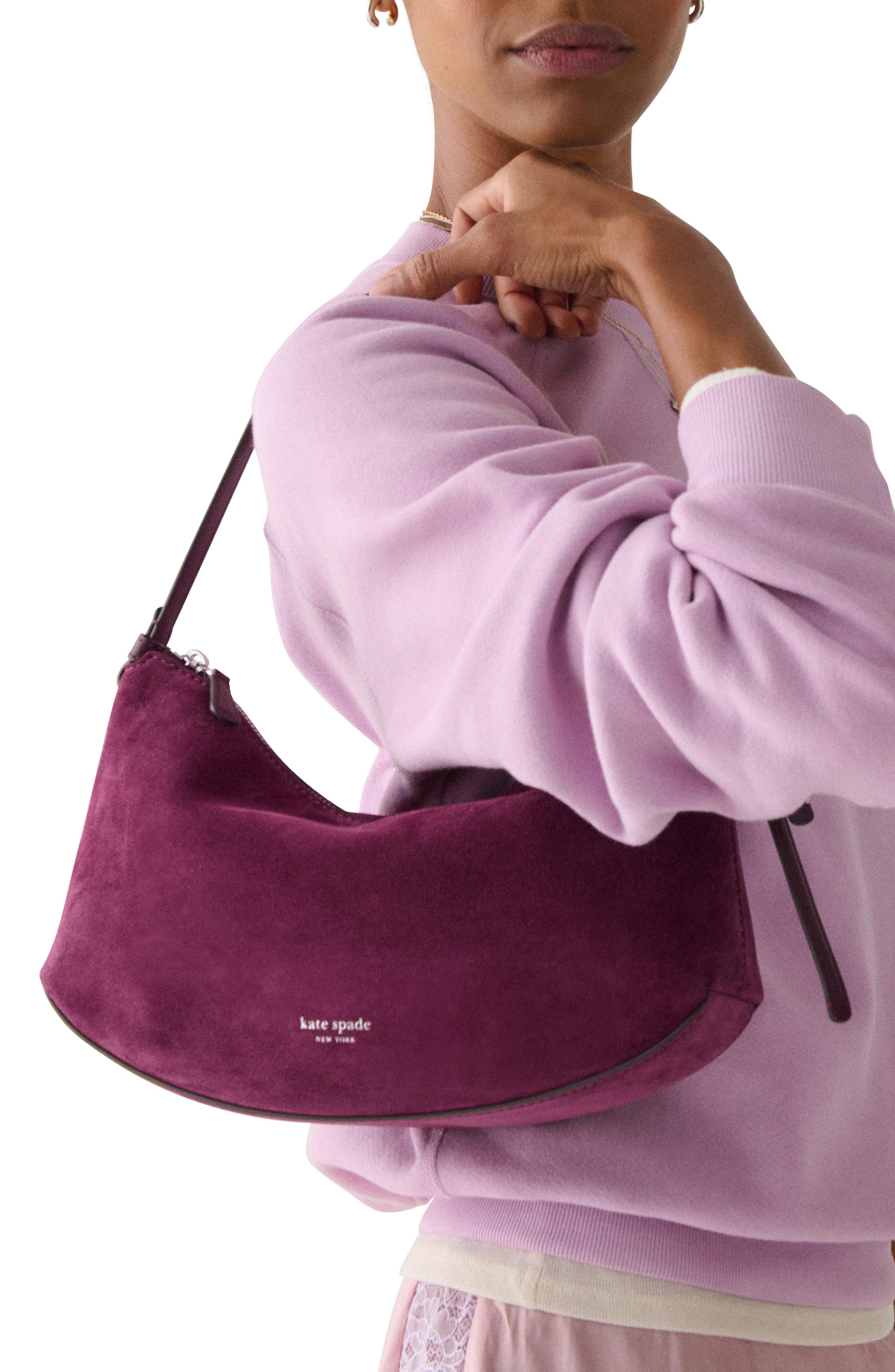 KM484-Loop Suede Shoulder Bag-Purple Agate