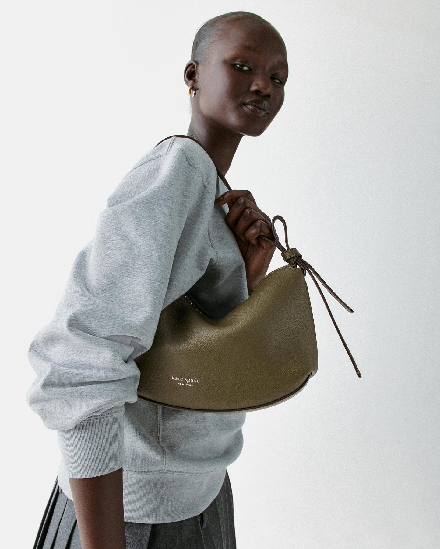 Loop Pebbled Leather Shoulder Bag