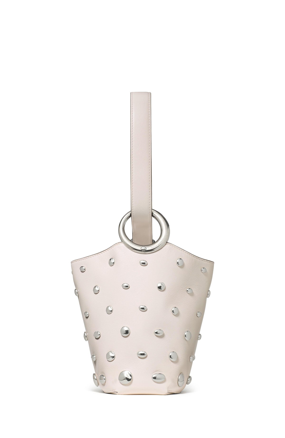 KM492-Halo Studded Mini Bucket Bag-Cream