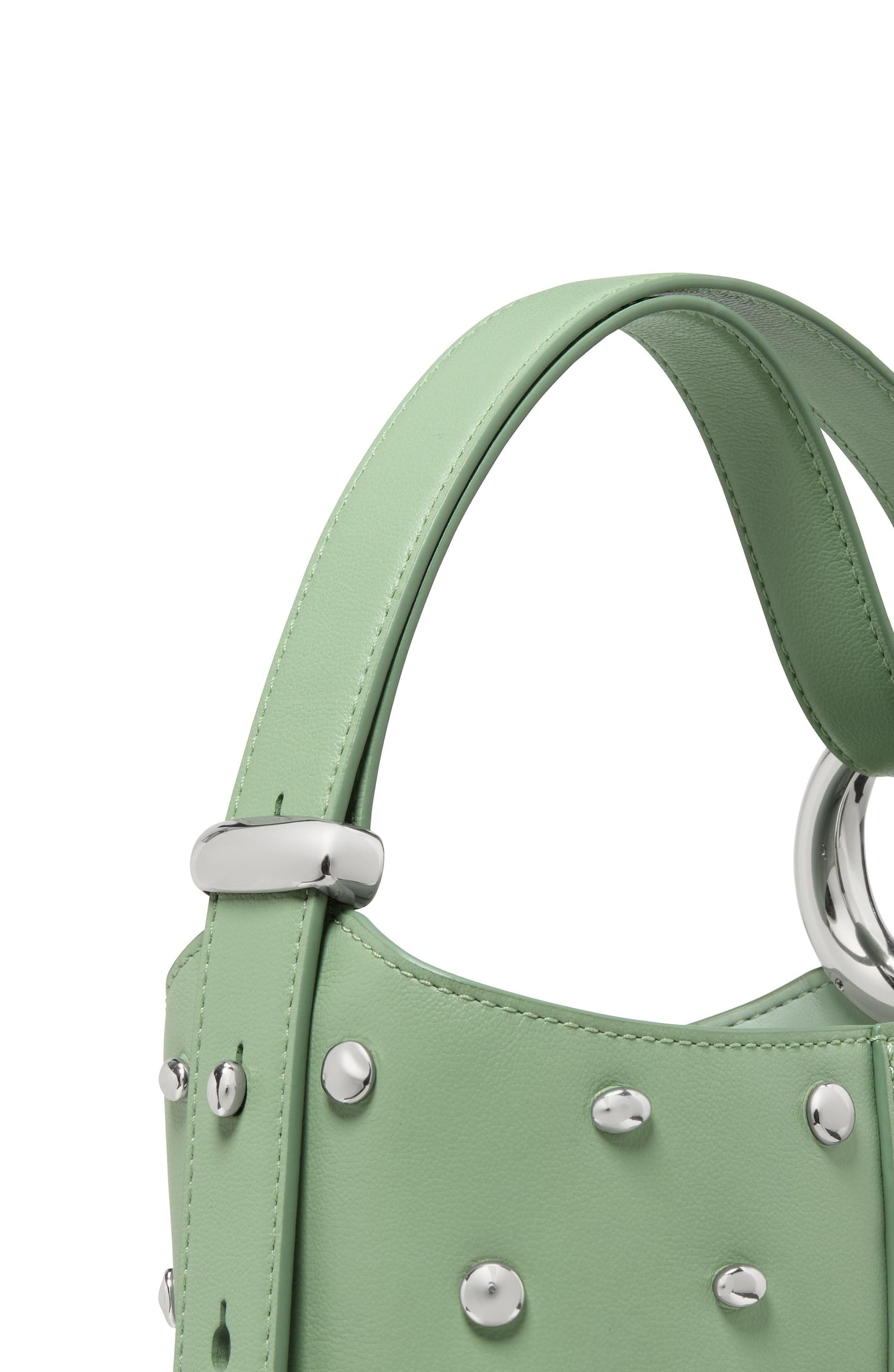KM492-Halo Studded Mini Bucket Bag-Crisp Sage