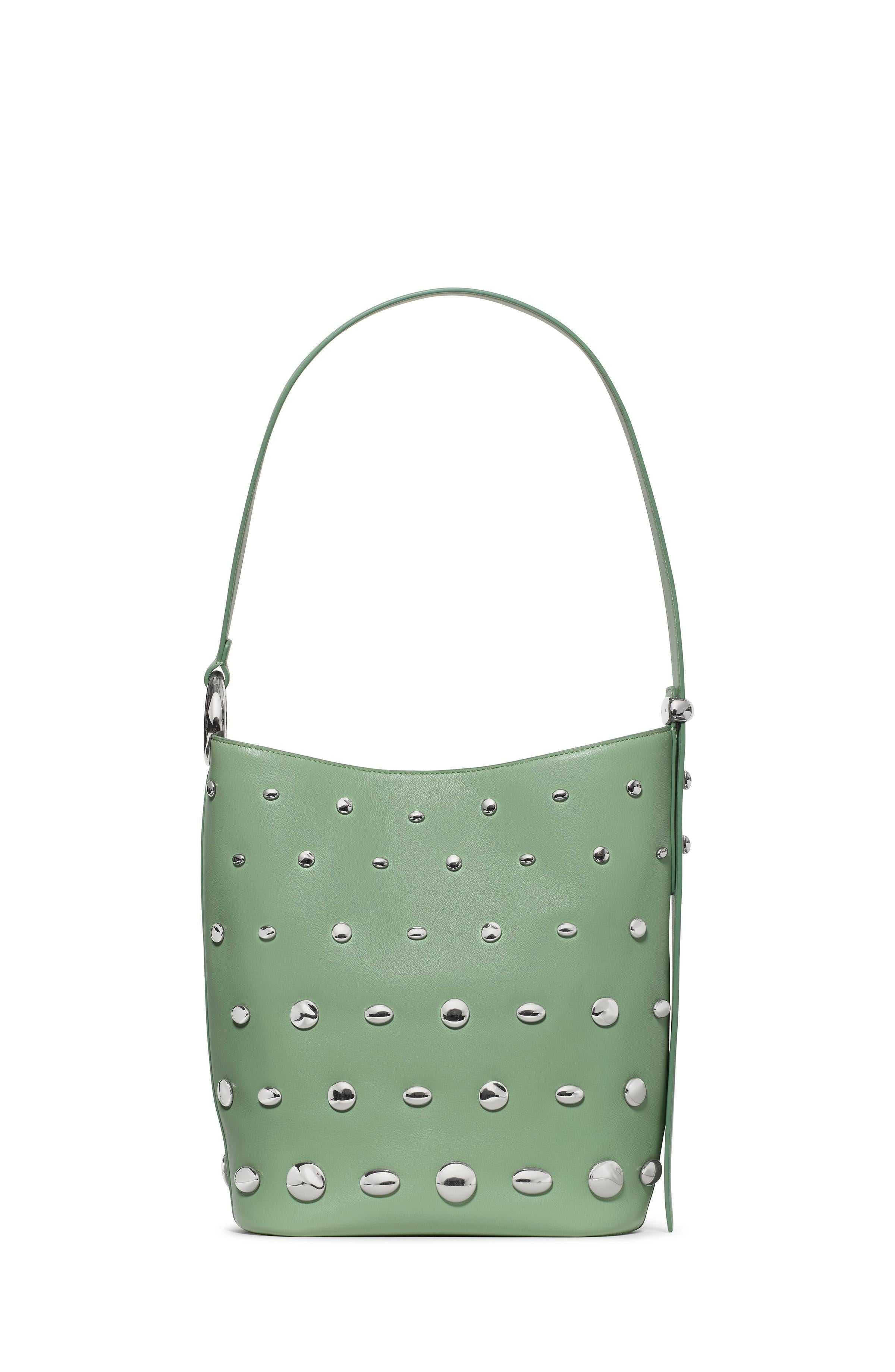 KM493-Halo Studded Bucket Bag-Crisp Sage