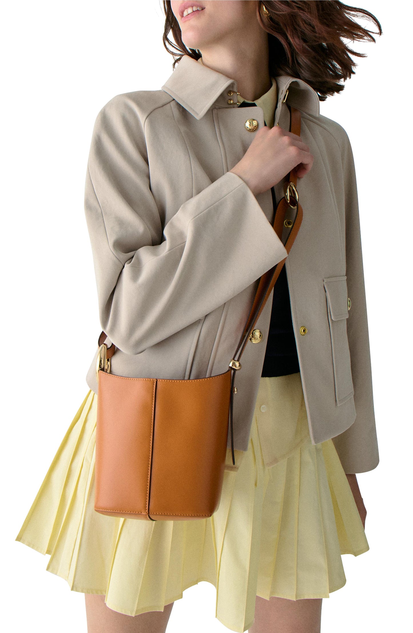 KM495-Halo Mini Bucket Bag-Baked Amber