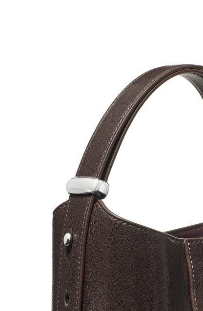 Halo Glazed Leather Mini Bucket