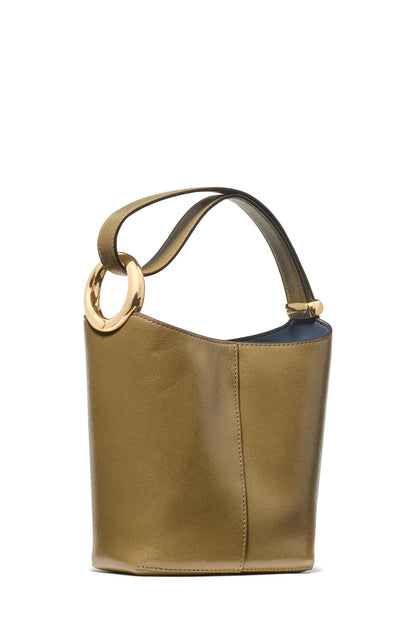 Halo Glazed Leather Mini Bucket