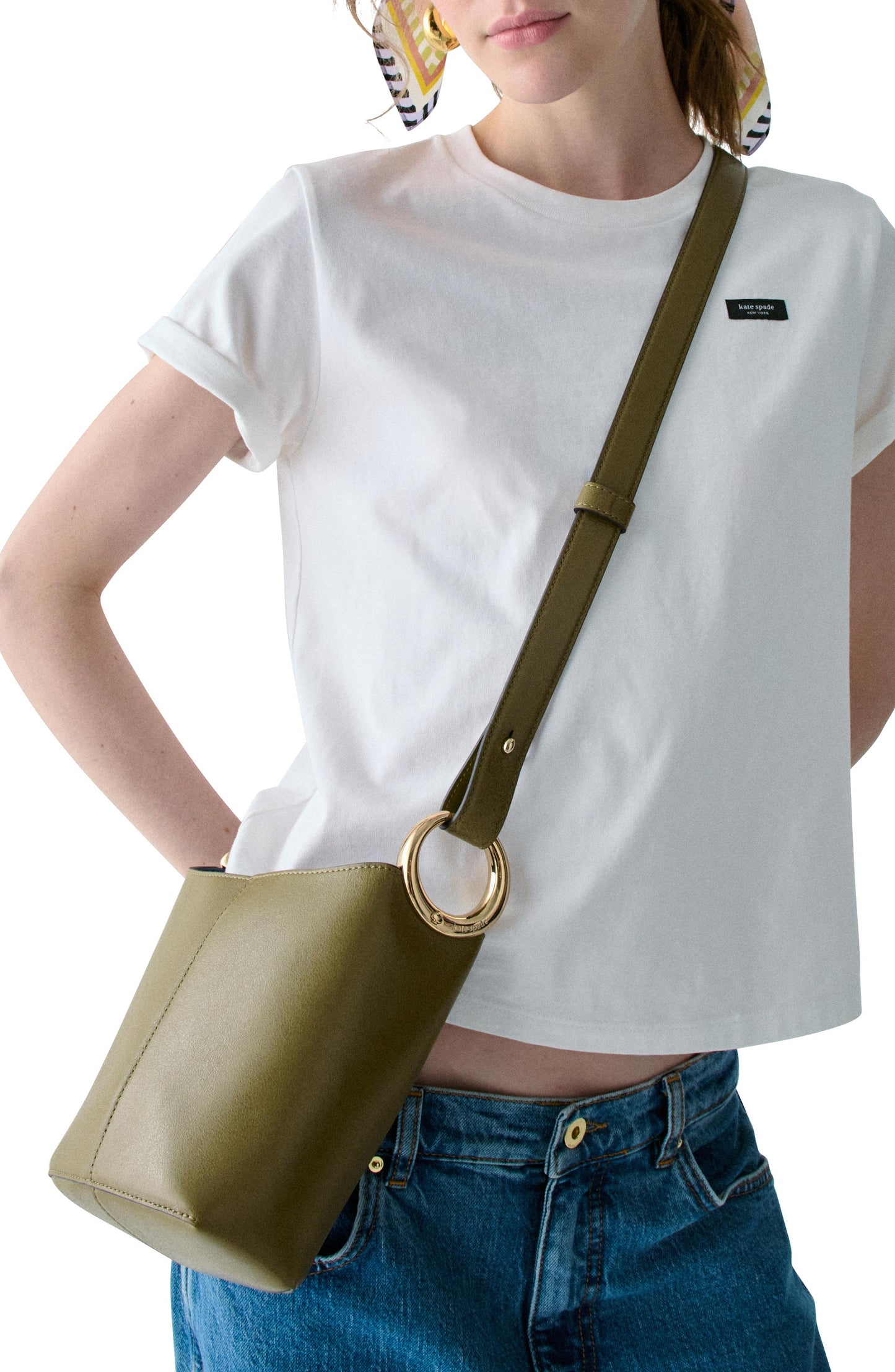 Halo Glazed Leather Mini Bucket