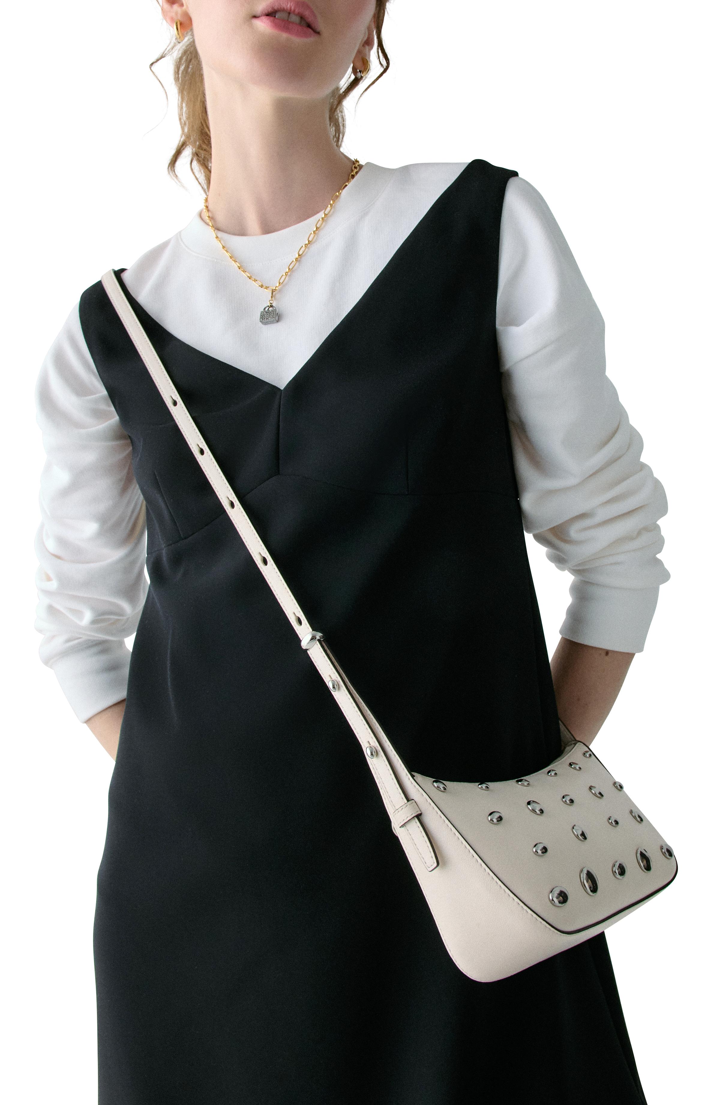 KM585-Halo Studded Crossbody-Cream