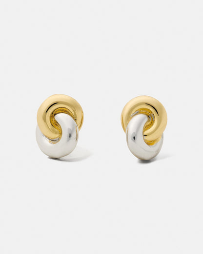 KM900-Interlock Studs-Silver Gold
