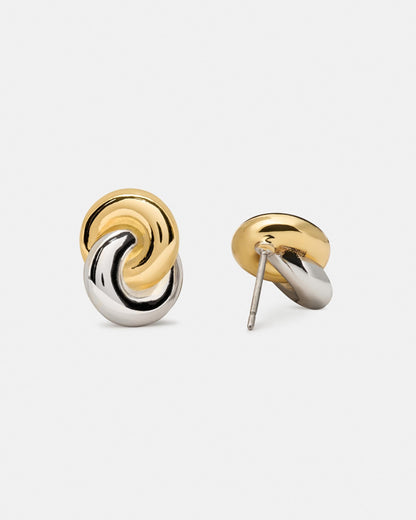 KM900-Interlock Studs-Silver Gold
