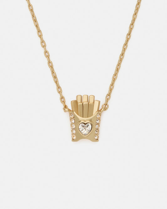 KM974-Happy Fry-Day Pendant-Clear/Gold