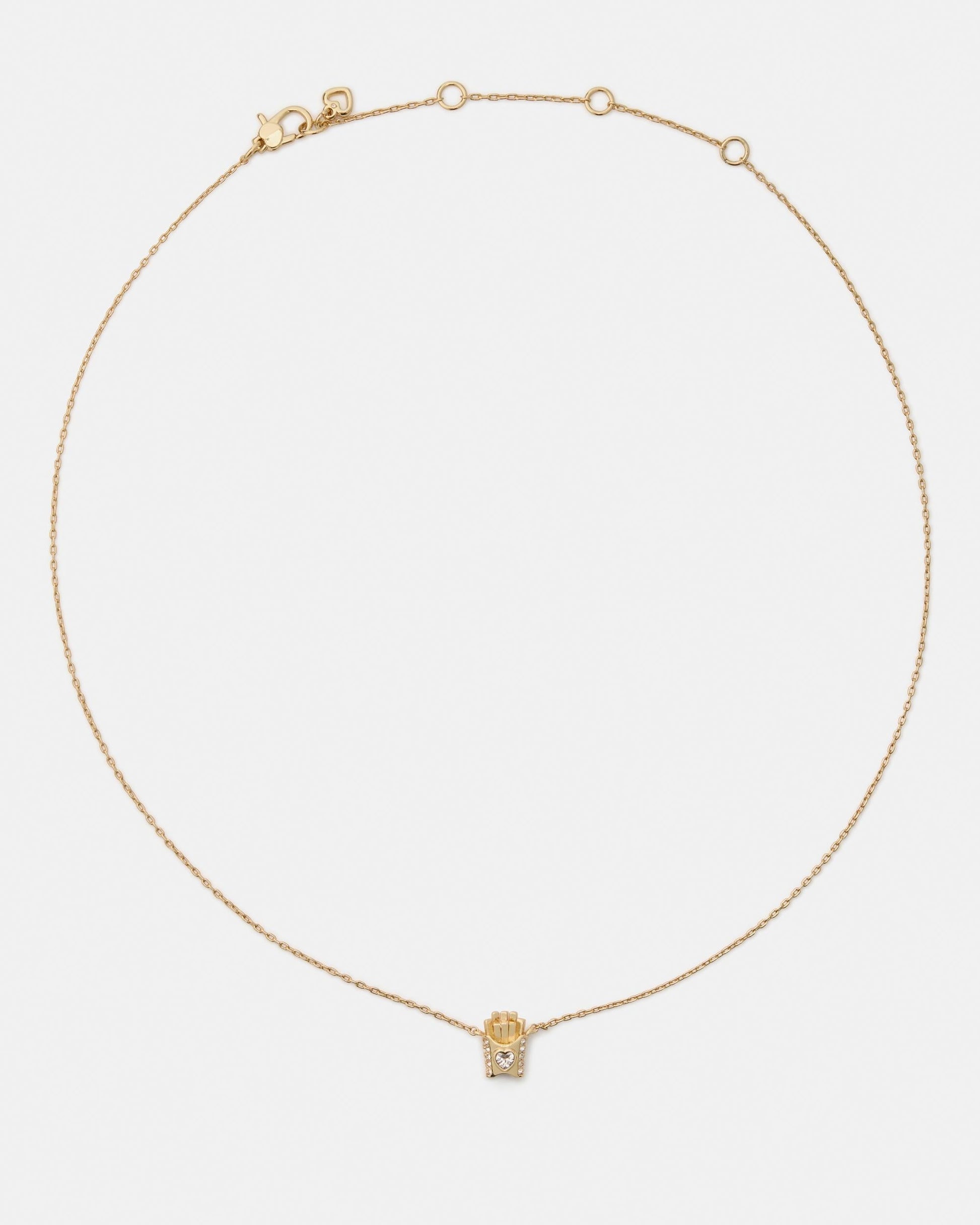 KM974-Happy Fry-Day Pendant-Clear/Gold