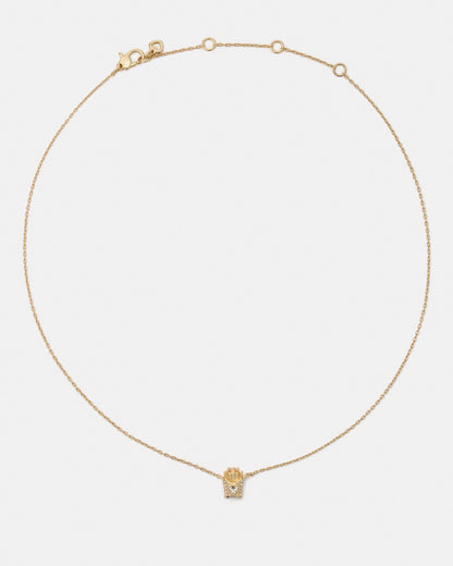 KM974-Happy Fry-Day Pendant-Clear/Gold