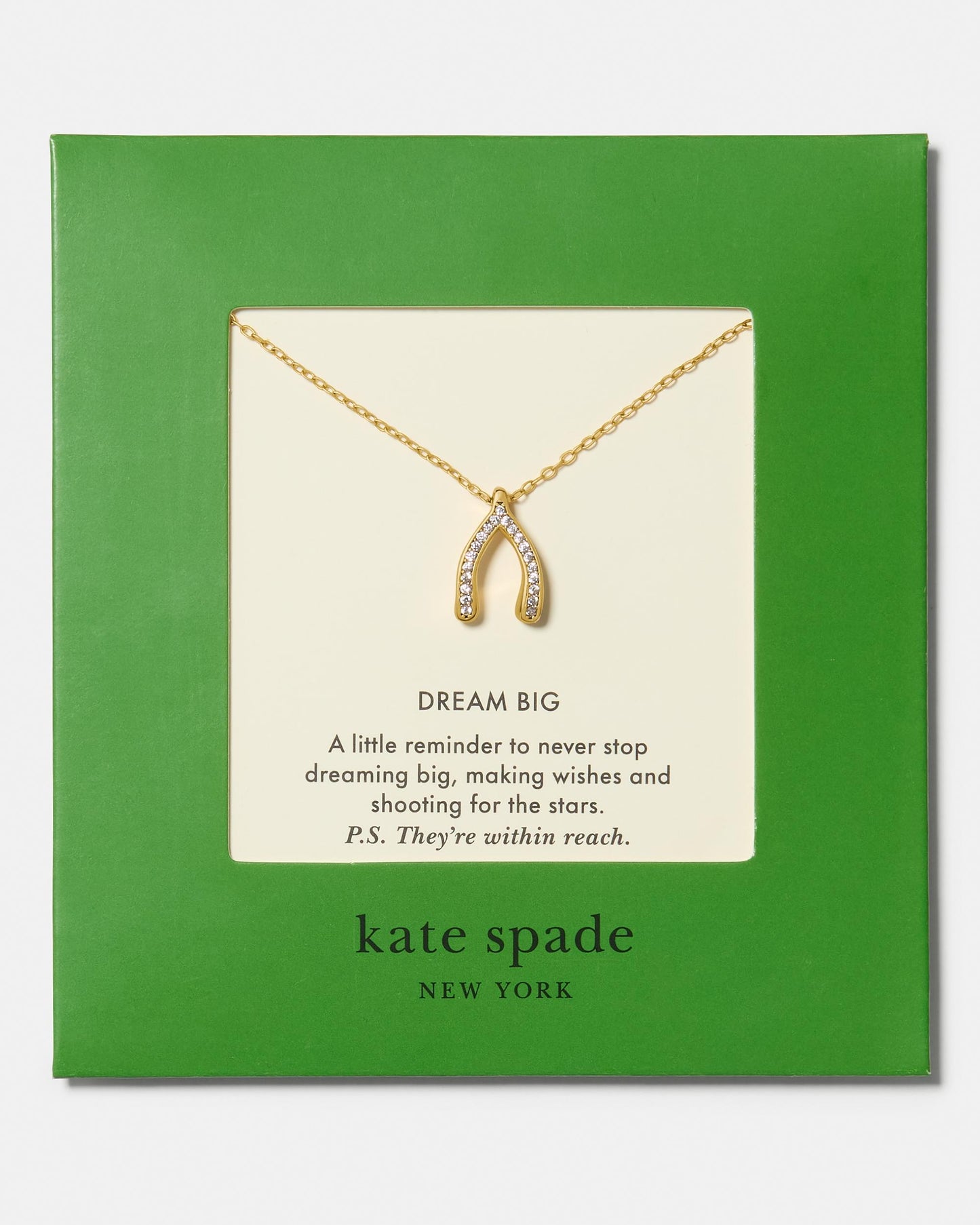KM976-Dream Big Pendant-Clear/Gold