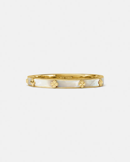 KM985-Spade Flower Hinged Bangle-Mother Of Pearl