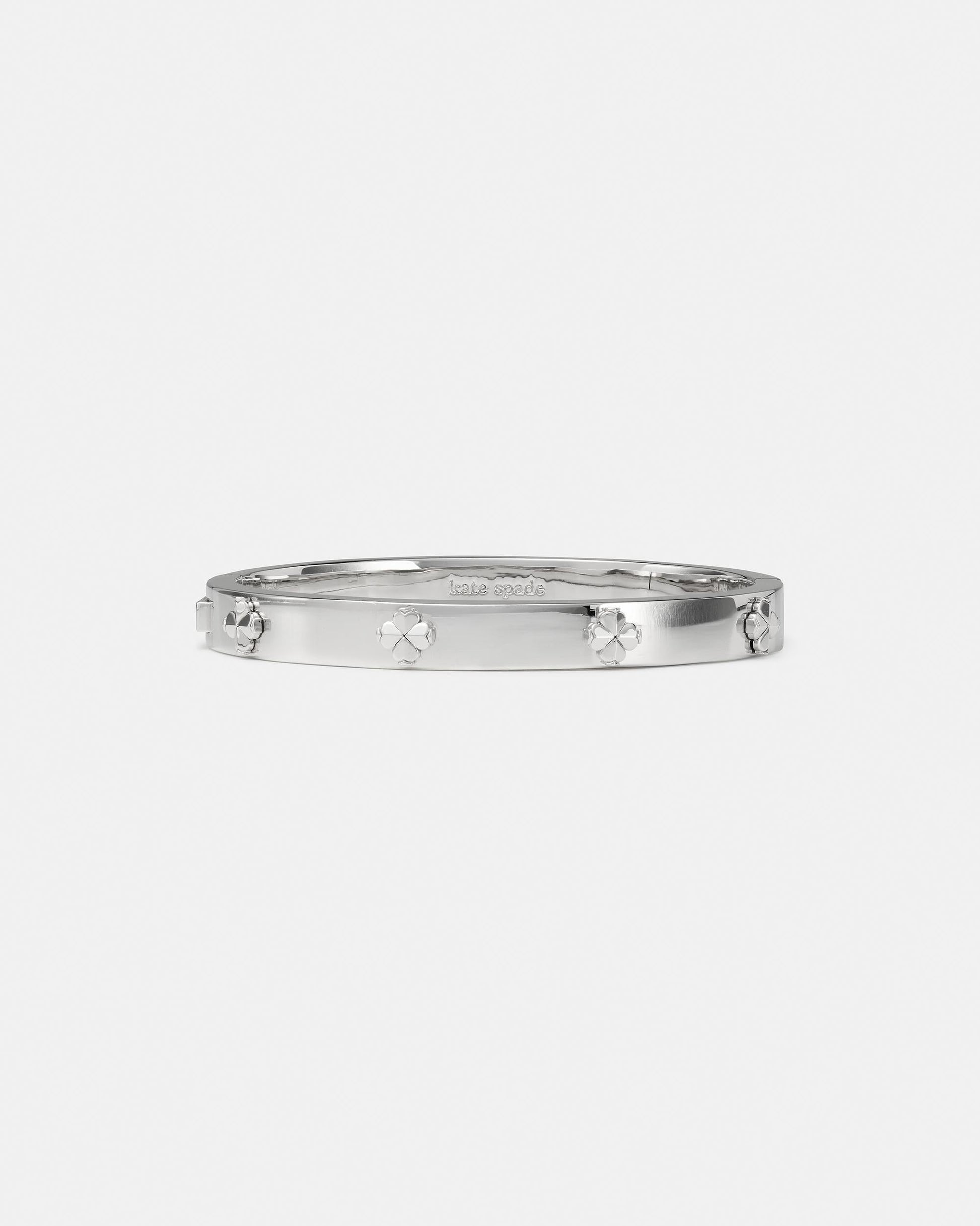 KM995-Spade Flower Hinged Bangle-Silver