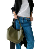 Deco Fine Grain Leather Tulip Tote