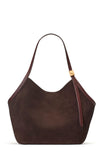 KN023-Deco Suede Tulip Tote-Hot Fudge