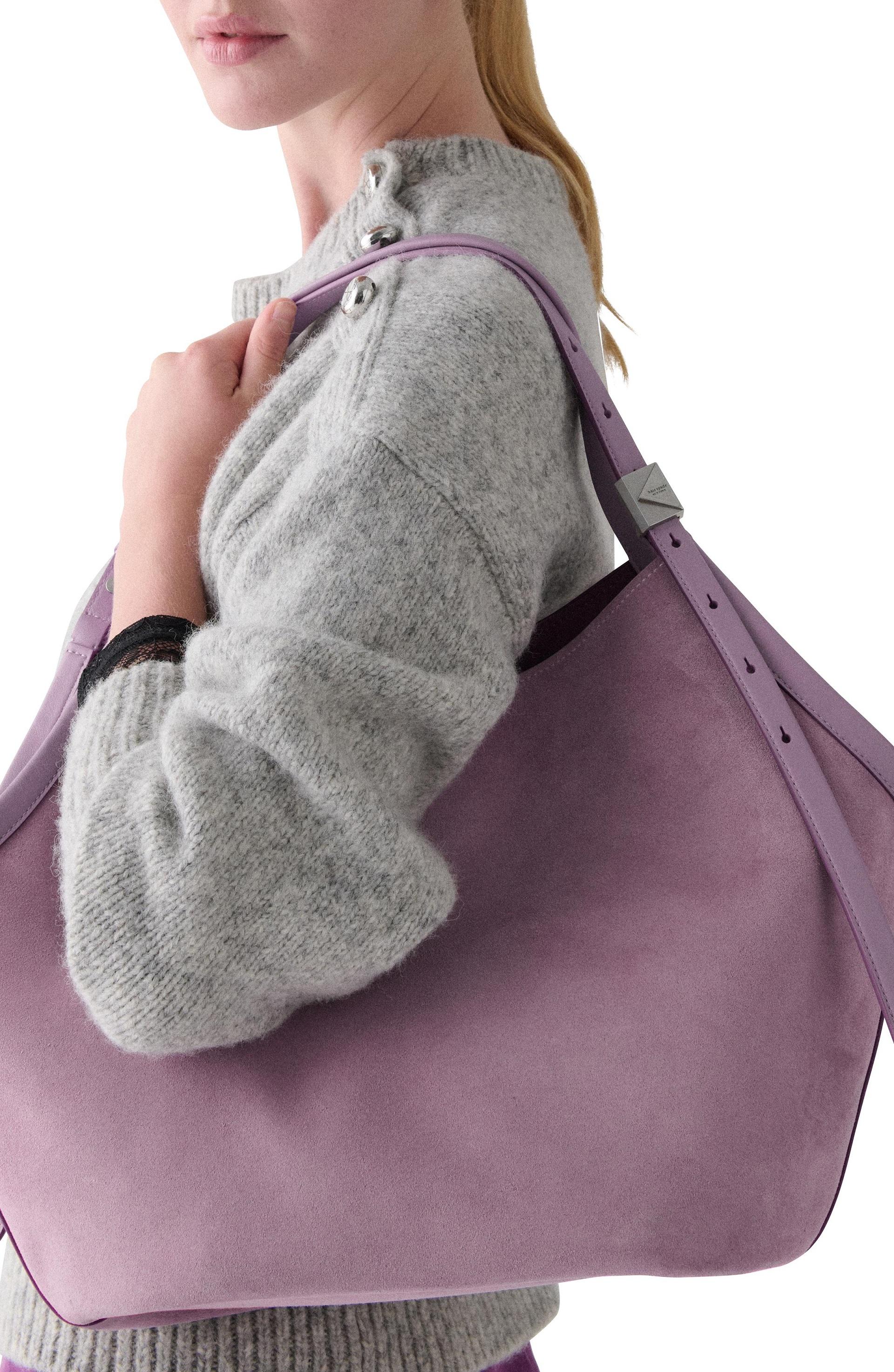 KN023-Deco Suede Tulip Tote-Market Purple