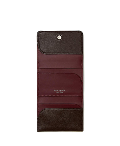 Halo Glazed Leather Card Case Trifold Wallet