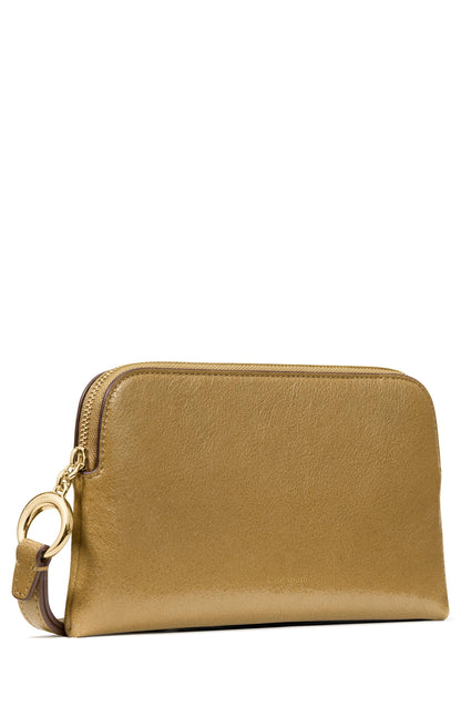 Halo Glazed Leather Medium Wristlet