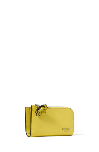 Devin Glazed Leather Small Slim Bifold Wallet W Novel Zip Pull