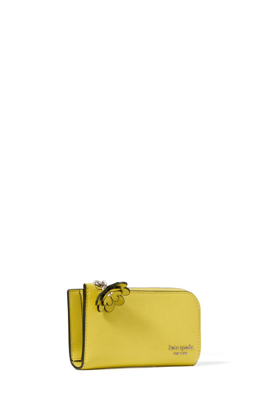 Devin Glazed Leather Small Slim Bifold Wallet W Novel Zip Pull