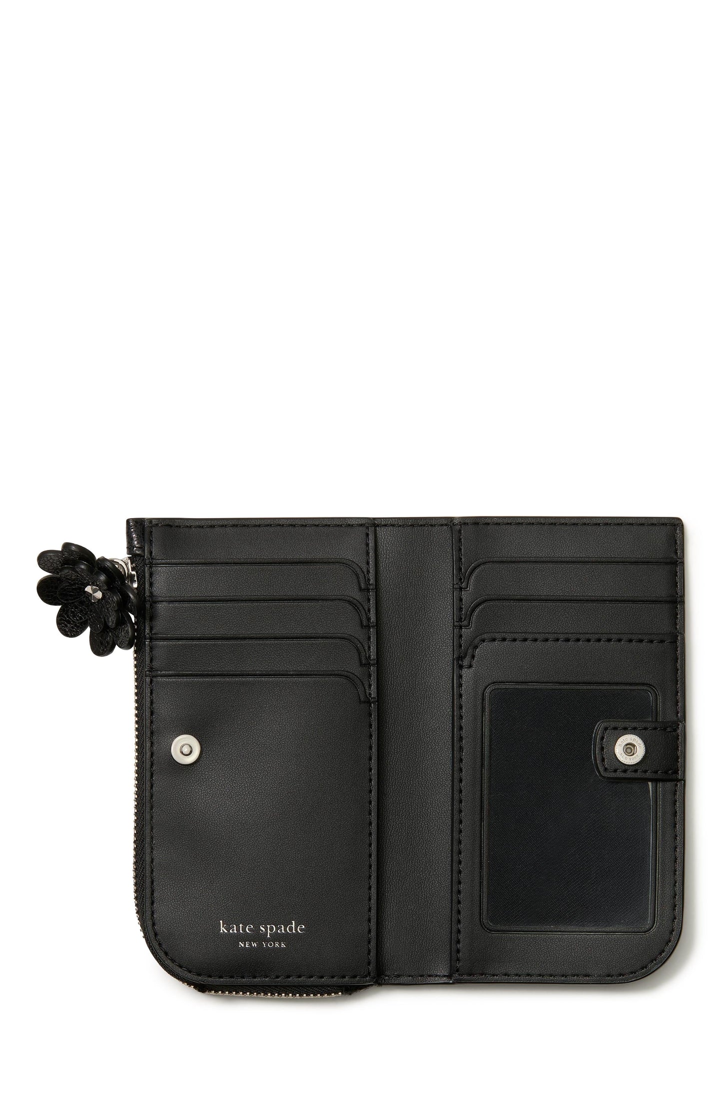 Devin Glazed Leather Small Slim Bifold Wallet W Novel Zip Pull