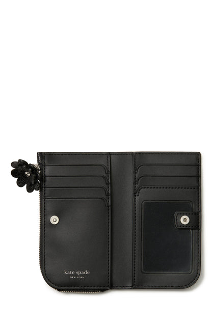 Devin Glazed Leather Small Slim Bifold Wallet W Novel Zip Pull