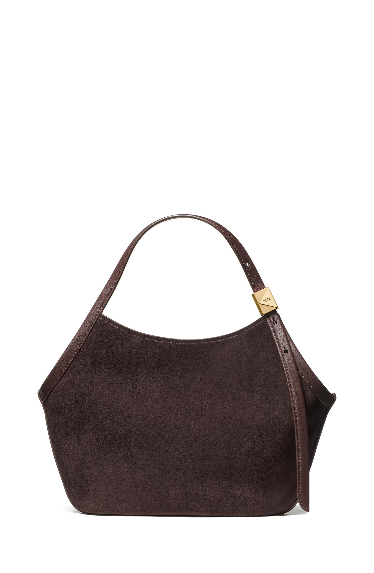 KN092-Deco Suede Small Tulip Tote Bag-Hot Fudge
