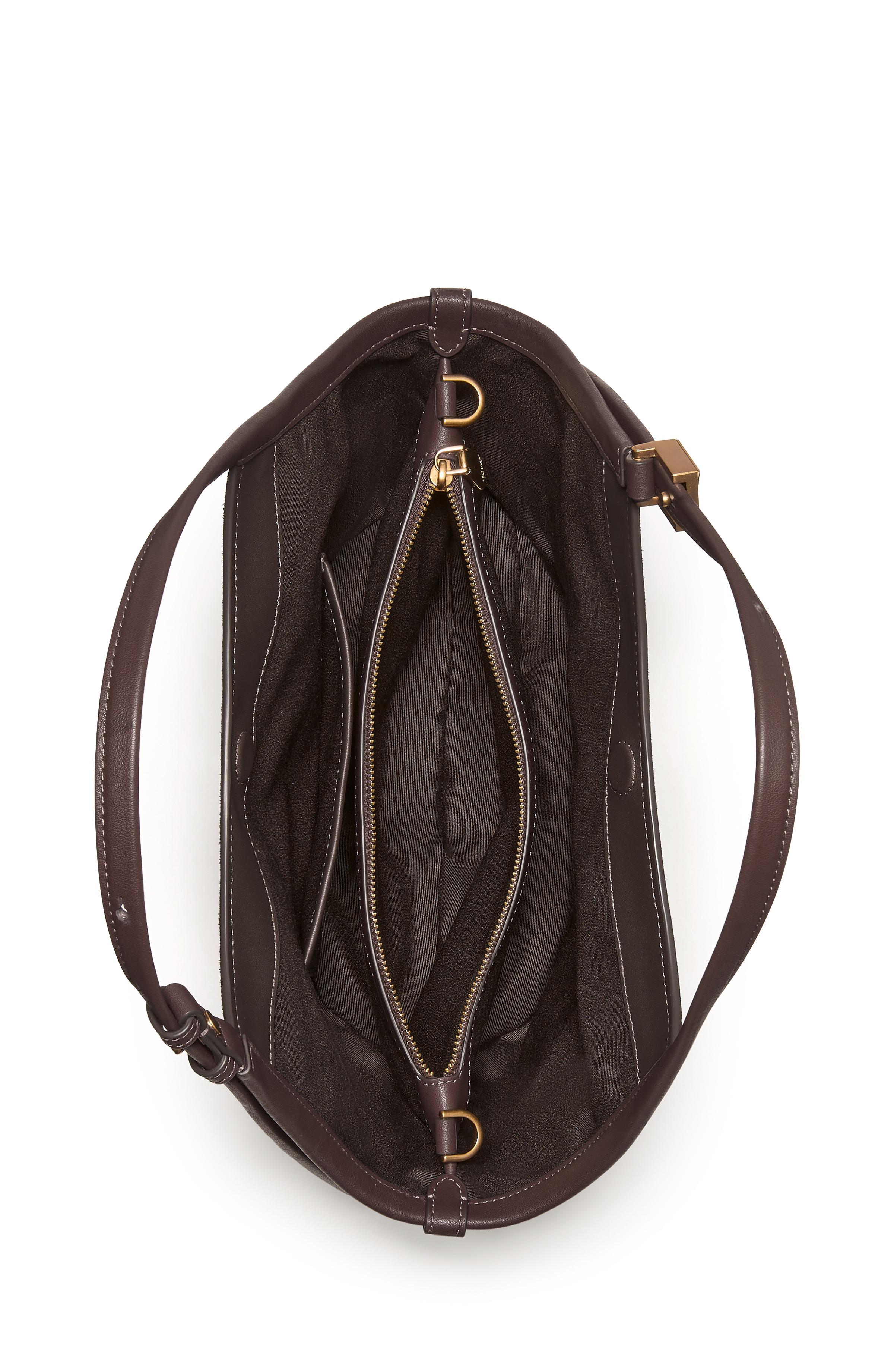 KN092-Deco Suede Small Tulip Tote Bag-Hot Fudge