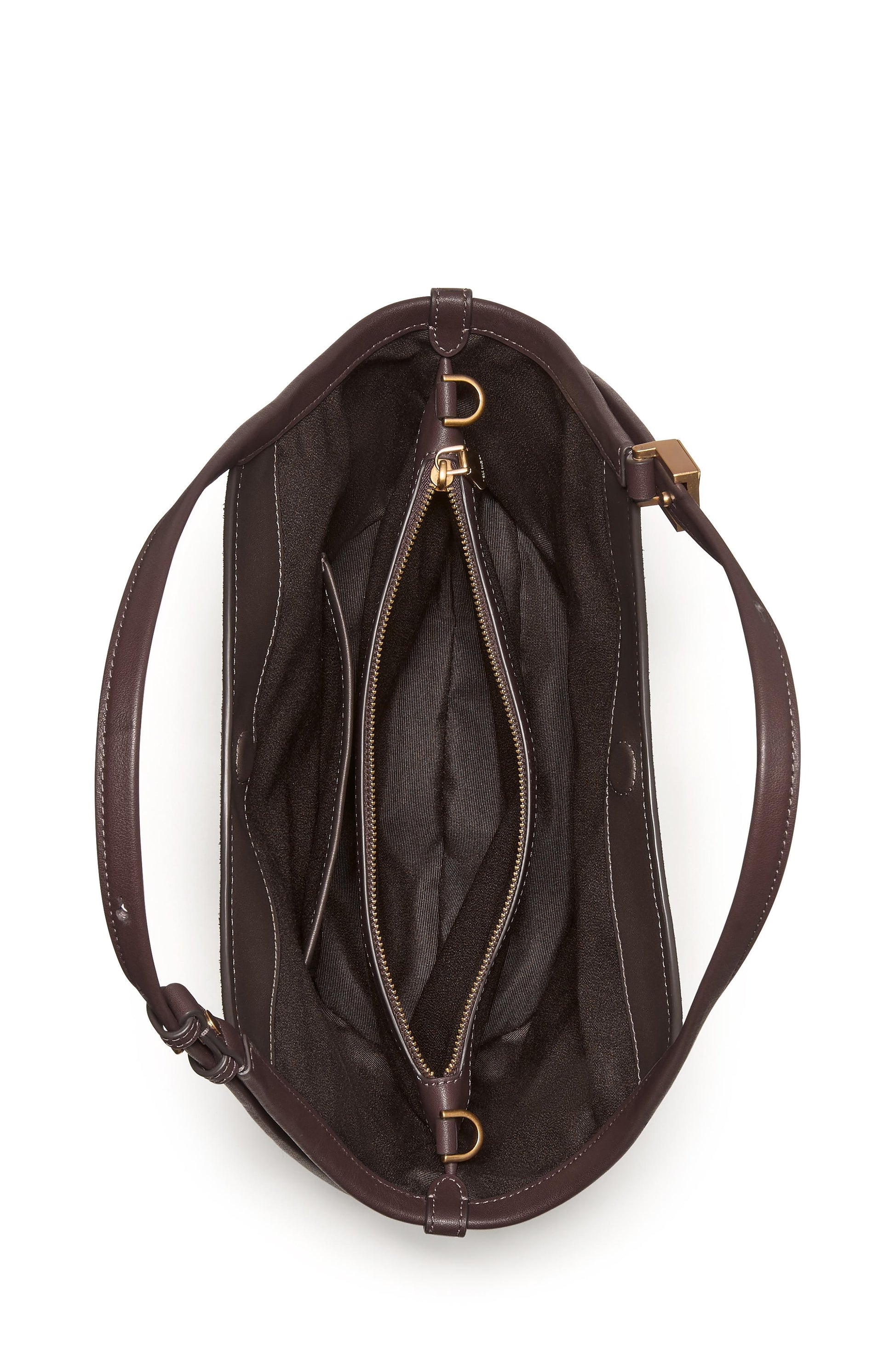 KN092-Deco Suede Small Tulip Tote Bag-Hot Fudge