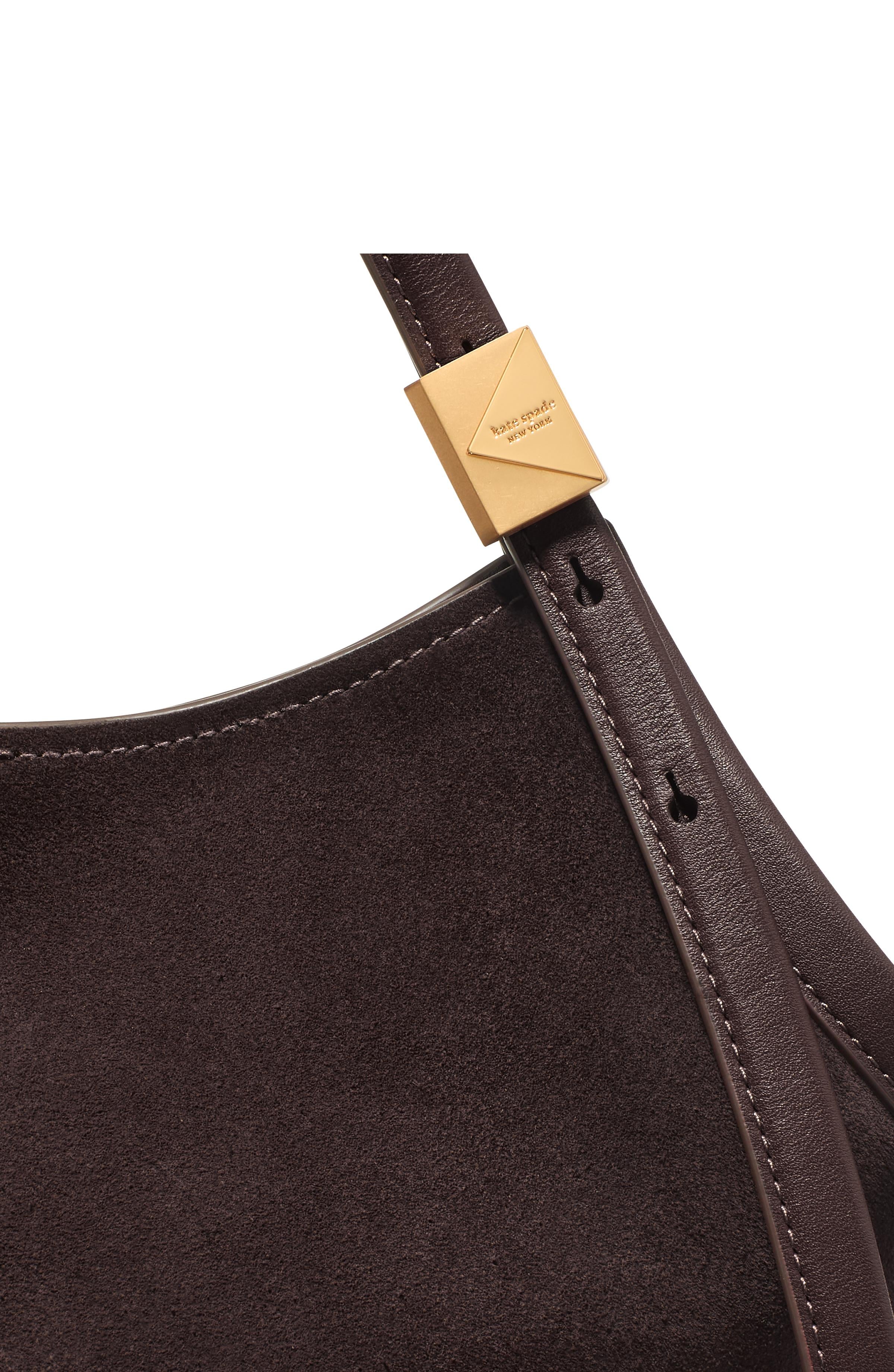 KN092-Deco Suede Small Tulip Tote Bag-Hot Fudge