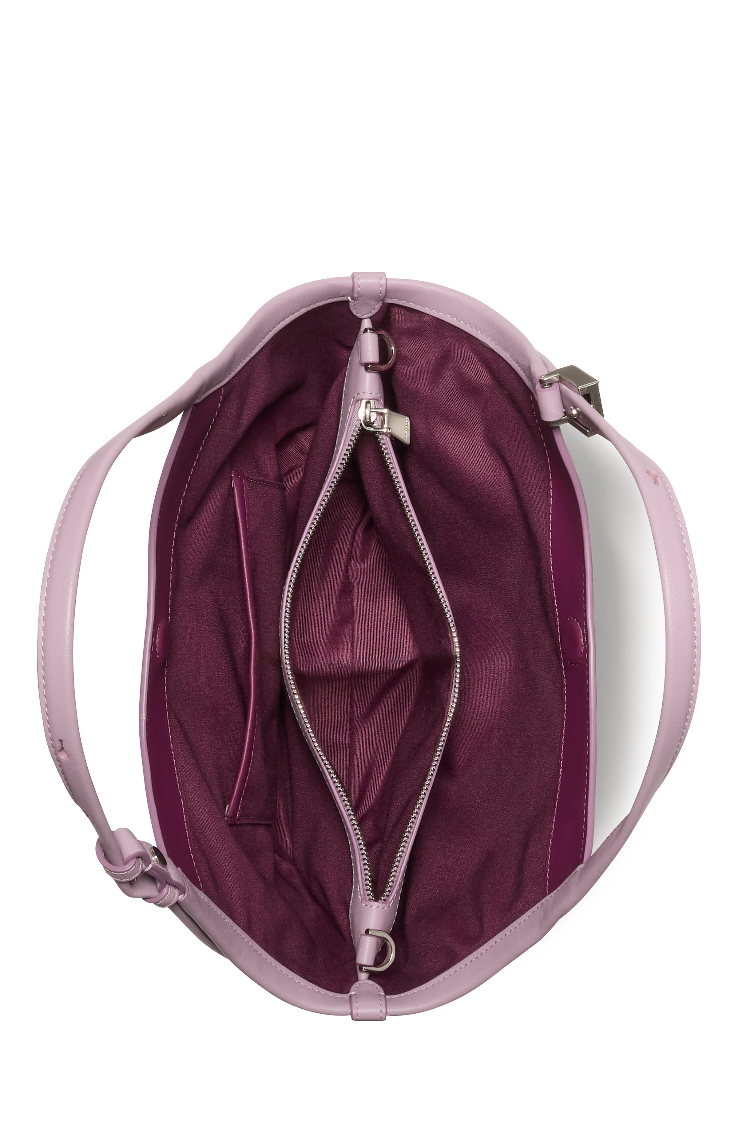 KN092-Deco Suede Small Tulip Tote Bag-Market Purple