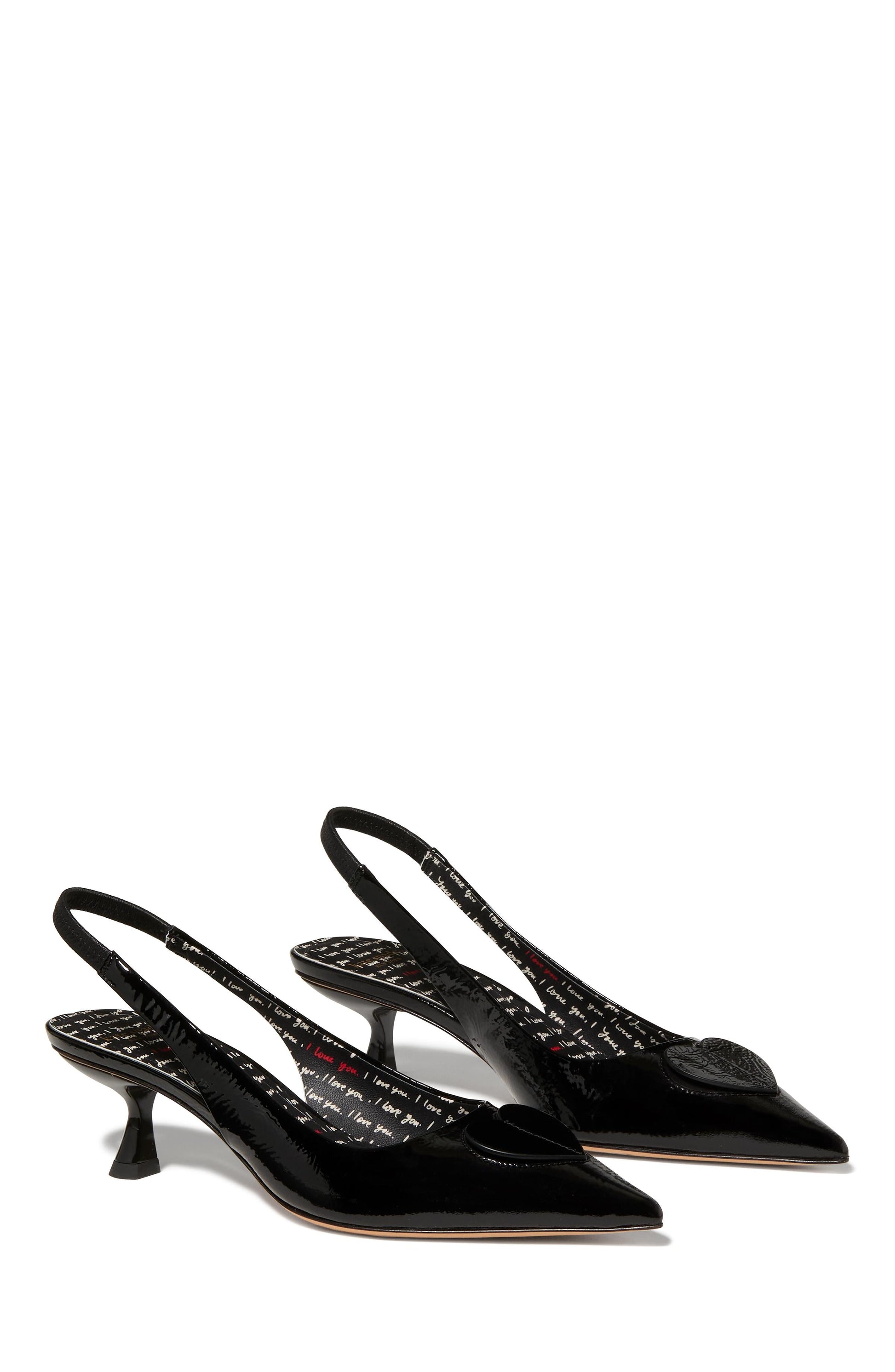 KN177-Lover Slingback Kitten Heel-Black