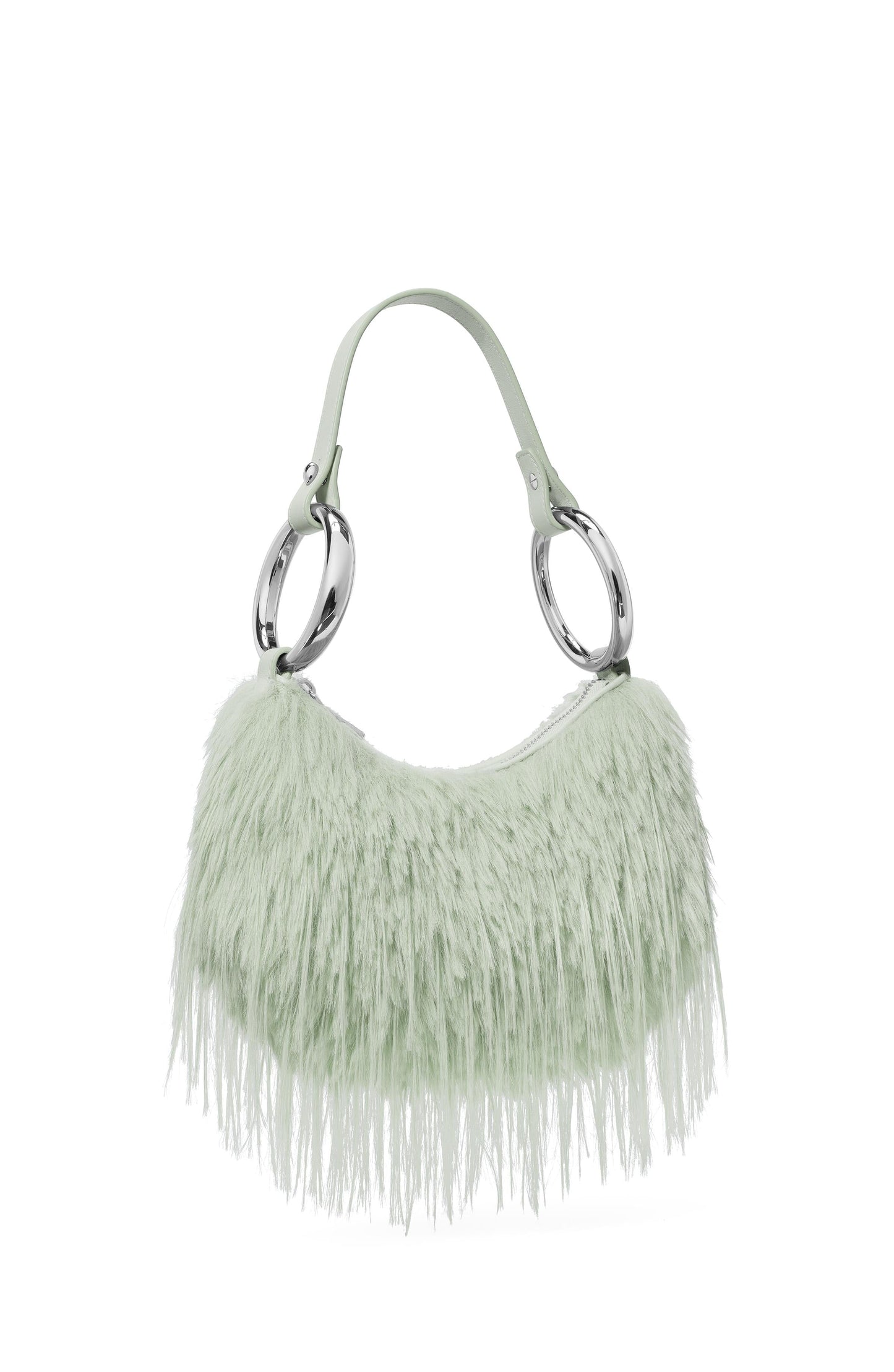 KN258-The Faux Fur Bangle Bag-Mint Frosting