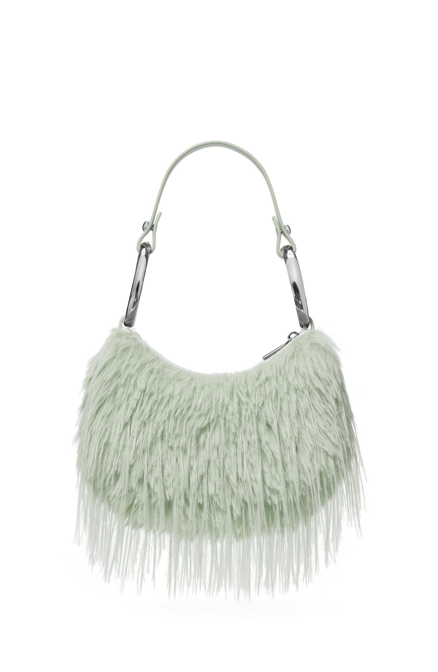KN258-The Faux Fur Bangle Bag-Mint Frosting