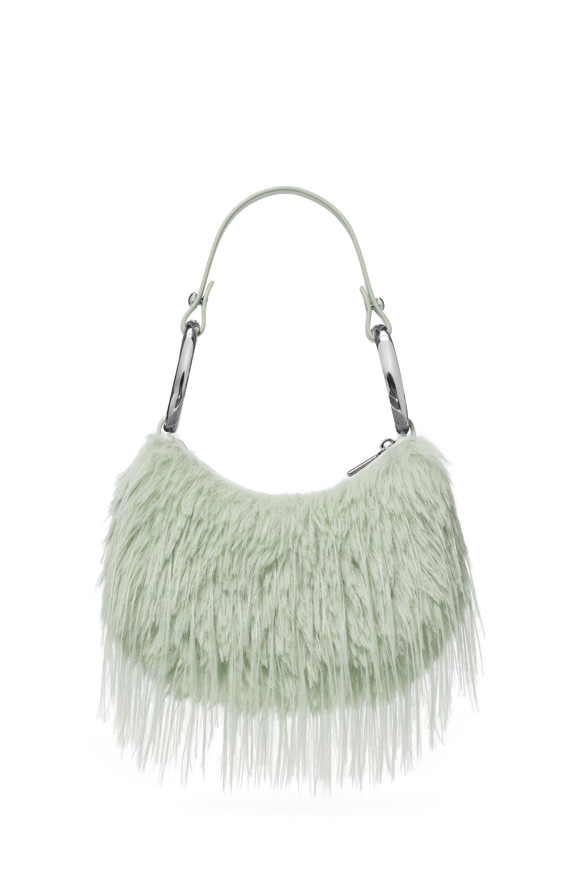 KN258-The Faux Fur Bangle Bag-Mint Frosting