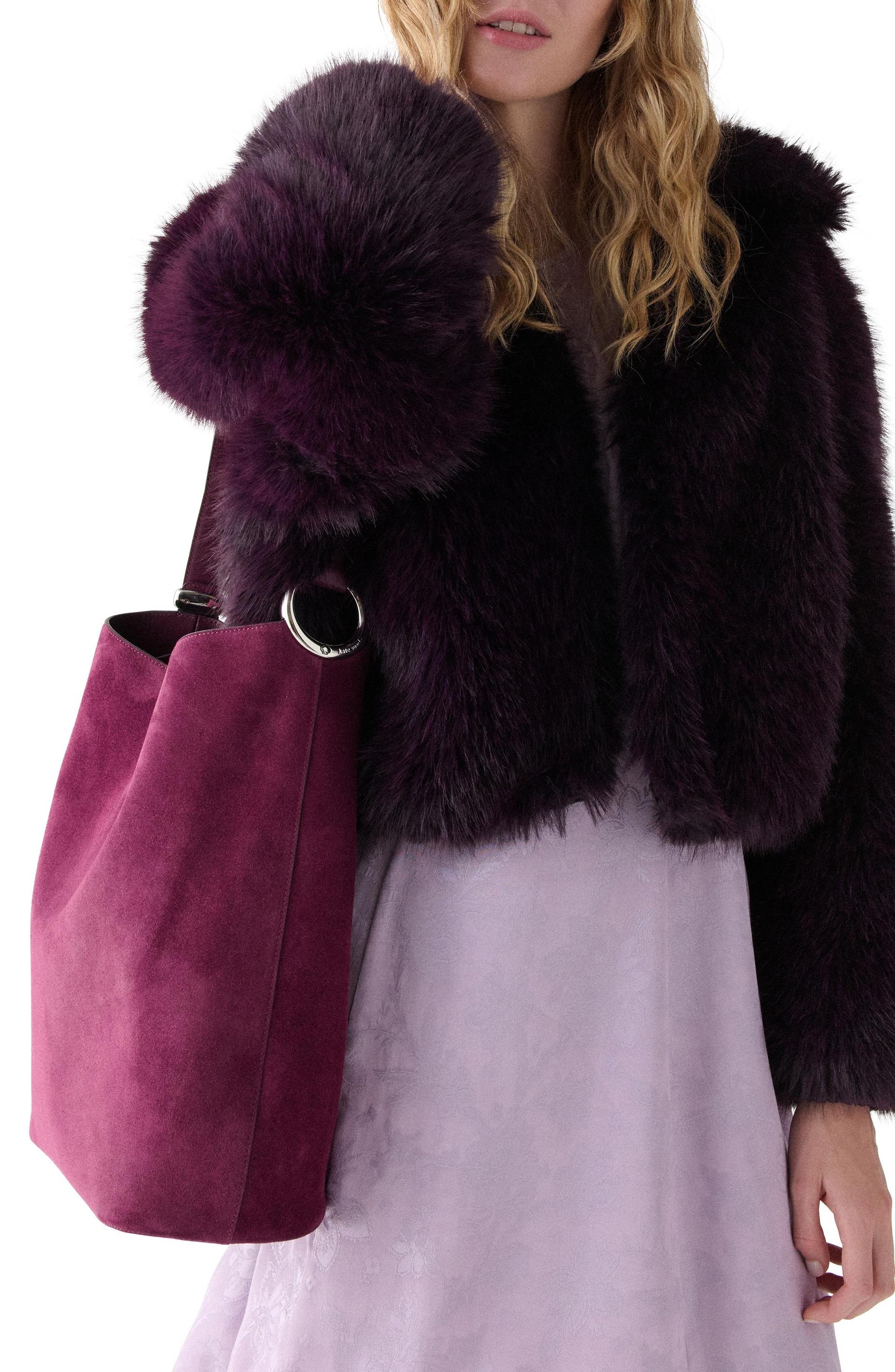 KN281-Halo Suede Large Bucket-Purple Agate