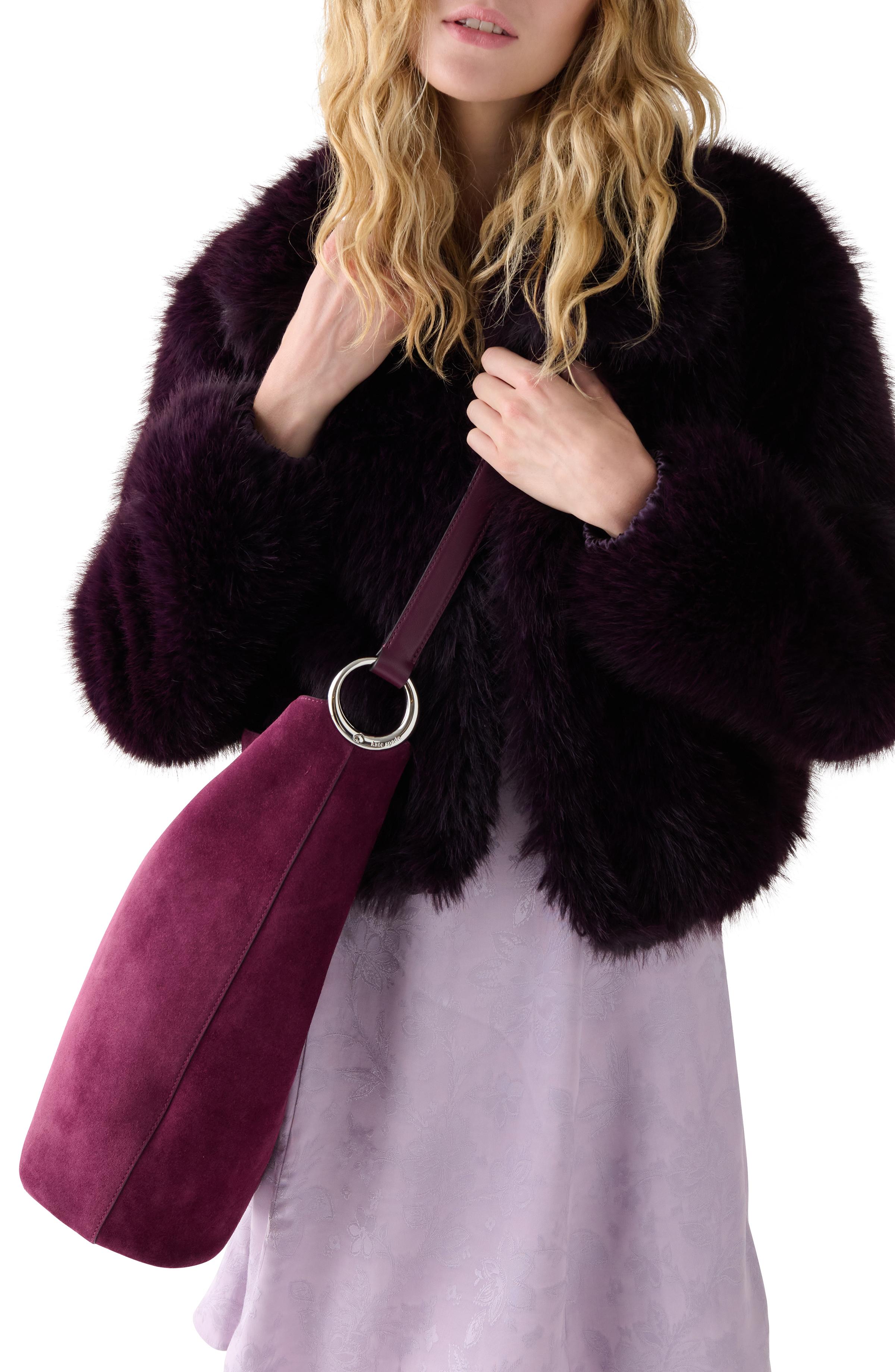 KN281-Halo Suede Large Bucket-Purple Agate