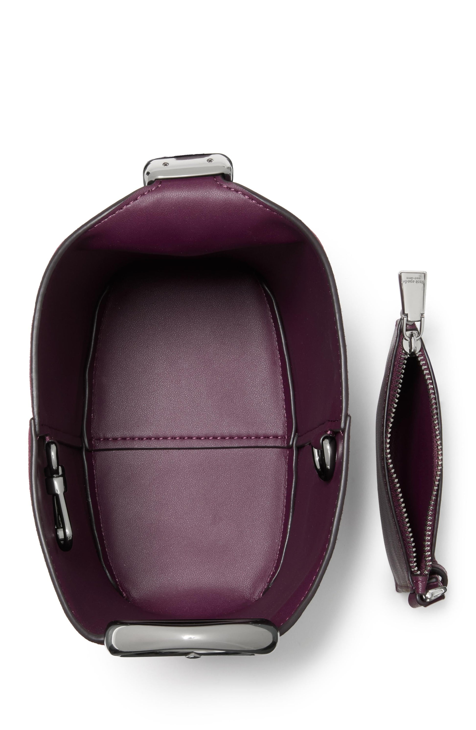KN282-Halo Suede Mini Bucket Bag-Purple Agate