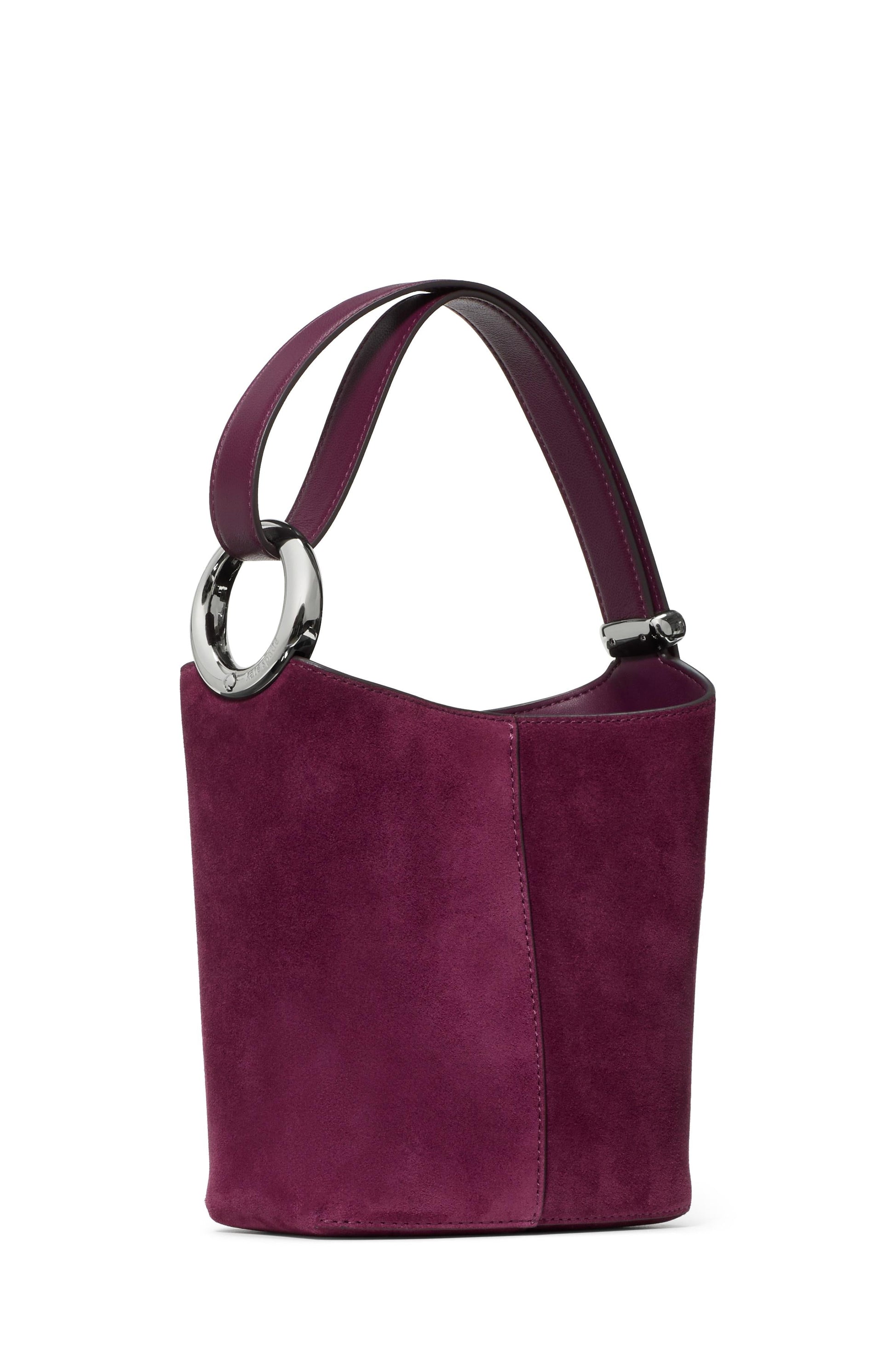 KN282-Halo Suede Mini Bucket Bag-Purple Agate